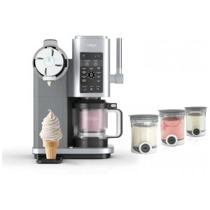 Máquina de sorvete soft serve Ninja CREAMi Scoop & Swirl prata 13 programas 4 potes 2 em 1 473 ml modelo NC701.