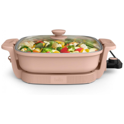 BELLA Make Take Chapa Elétrica com Revestimento Cerâmico EverGood, Controle de Temperatura Ajustável e Tampa de Vidro Temperado