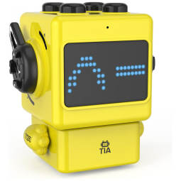 Robô Programável Inteligente JakMean NX01 com Controle de Voz e Aplicativos de Codificação para Crianças Acima de 3 Anos, Amarelo