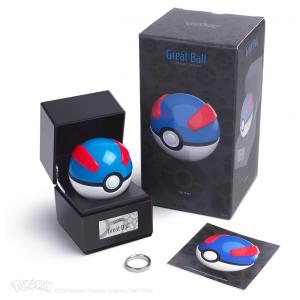 Poké Bola Original The Wand Company metal eletrônica para exibição com base expositora - Réplica Autêntica e Licenciada