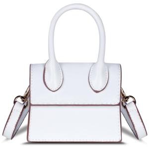 NIUEIMEE Mini Bolsa Femina de Ombro, Couro Sintético, Branca