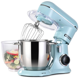 Batedeira 3 em 1, 4,7L com 10 Velocidades, Batedor de Ovos, Gancho de Massa e Batedor Plano, 110V, Kitchen in the box, Azul