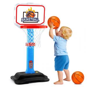Mini tabela de basquete infantil Tsomtto ajustável para crianças base estável com duas bolas plásticas