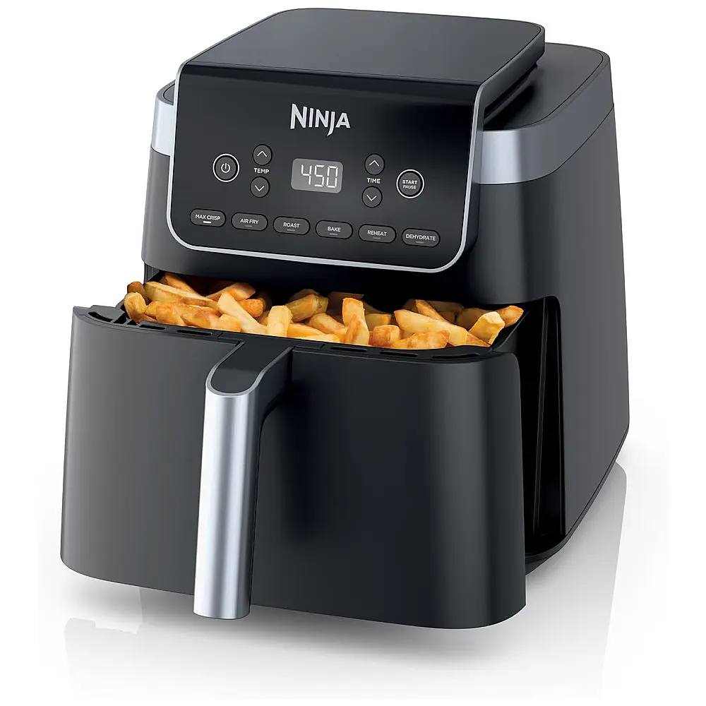 Fritadeira Elétrica Ninja Pro XL AF181 6.2L, 6 em 1, Max Crisp 230°C, Timer Digital, Cesto Antiaderente, 1750W - Preta