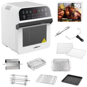 Forno Elétrico de Bancada 12 Litros 15 em 1 com Rotisserie e Desidratador, 110V 1600W, GoWISE USA GW44802, Branco