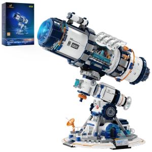 Kit de Construção Astronauta Espacial com 900 Peças, JMBricklayer, Branco e Cinza