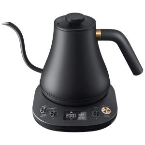 Chaleira Elétrica 800mL de Aço Inoxidável e Controle de Temperatura, 1200W, 110v, QCUQ, Preto