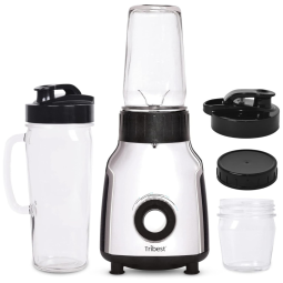 Liquidificador Pessoal Portátil Ideal para Vitaminas, Inclui Copos para Viagem, 110V 250W, TRIBEST PBG 5050 A, Prata