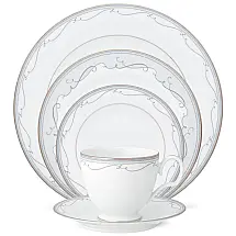 Aparelho de Jantar Para Todas as Ocasiões com 5 Peças, Formato Redondo e Material de Porcelana, Noritake 1764-05E, Branco
