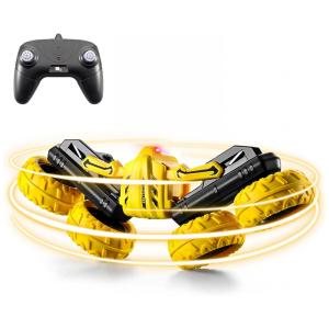 Carrinho de Controle Remoto 360, Escala 120 para Adultos e Crianças com Bateria Recarregável, BESWIT S688, Amarelo