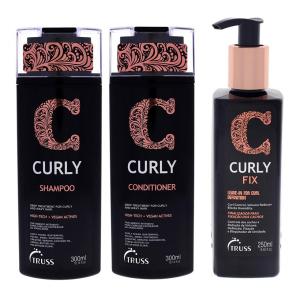 Kit de Shampoo e Condicionador Creme Fixador TRUSS Curly K0002837