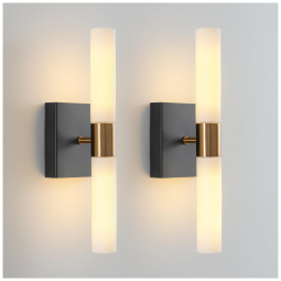 Conjunto de Luminárias de Parede em Estilo Moderno, 2 Peças, 110V 10W, KUZZULL, Preto Fosco