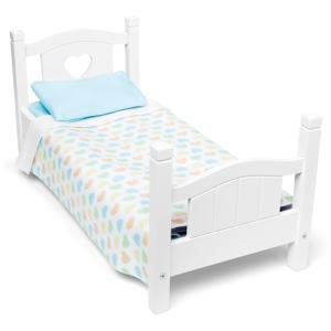 Cama de Madeira para Bonecas e Bichos de Pelúcia com Até 45 cm de Altura para Crianças Acima de 3 Anos, Melissa & Doug, Branca