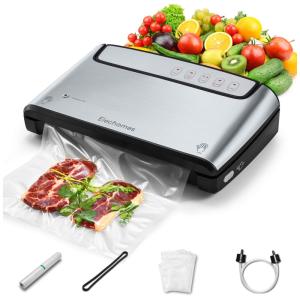 Seladora a Vácuo Automática Úmido, Seco com Painel de Controle Digital e Aço Inoxidável, 110v, ELECHOMES K24 U15ME 01, Prateado