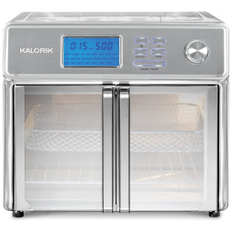 Fritadeira Elétrica AirFryer 26L em Aço Inoxidável com Painel Digital e Janela de Visualização, 110V 1750W, Kalorik 47271SS, Prata