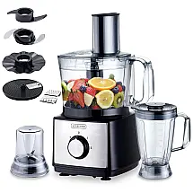 Processador de Alimentos 8 em 1 Multifuncional em Aço Inoxidável, 500W, 110v, KOGNITA, Preto