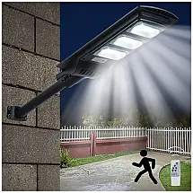 Luminária Solar Externa 30000 Lúmens com Sensor de Momento e Controle Remoto, 300W, VIKRAMI VI Y300, Preto