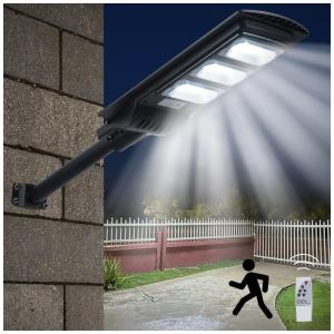 Luminária Solar Externa 30000 Lúmens com Sensor de Momento e Controle Remoto, 300W, VIKRAMI VI Y300, Preto