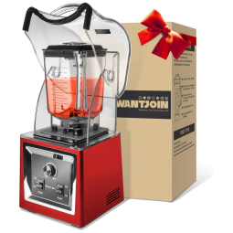 Liquidificador 2L Silencioso Alta Velocidade, 2000W, 110v, WANTJOIN, Vermelho