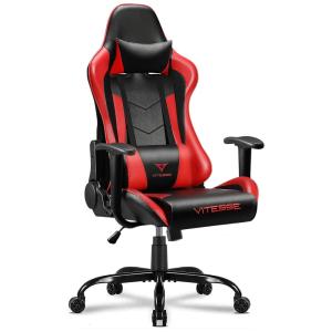 Cadeira Gamer Ergonômica e Ajustável com Suporte para Lombar, até 149 kg, VITESSE Vermelha