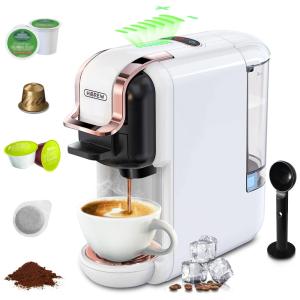 Máquina de Café Expresso 5 em 1 para Cápsulas Individuais, 19 Bar, 110V 1450W, HiBREW, Branca