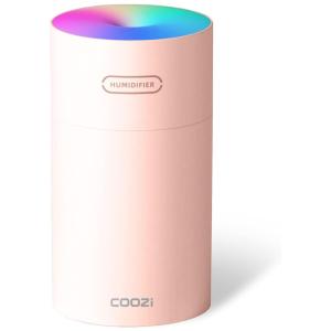 Umidificador Portátil 0.3L com Aromaterapia, 7 Luzes com Desligamento Automático, 110v, COOZI, Rosa