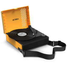 Toca Discos Portátil Revolution GO com Bluetooth, 3 Velocidades e Alto-falantes Integrados, Victrola VSC-750SB-CTR, Amarelo