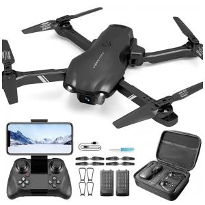 Drone 1080P HD FPV para Crianças e Adultos com Funções de Ponto de Passagem, Retenção de Altitude, Inversões 3D e 2 Baterias, DRONEEYE
