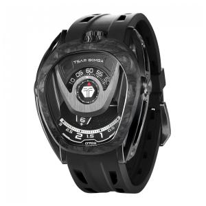 TSAR BOMBA Relógio Masculino Automático Luxo com Movimento Japonês, Pulseira Viton, Aço Inoxidável, 100m à Prova d'Água