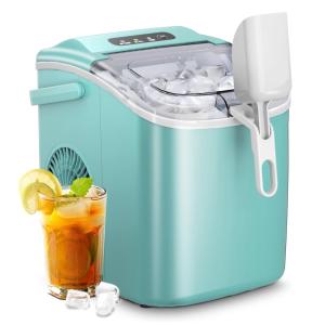 Máquina de Gelo até 11 kg em 24H Portátil, 110V, AGLUCKY R600a, Verde