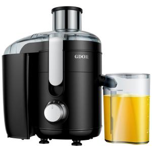 Centrifuga de Frutas com 2 Velocidades e Escova de Limpeza, 110V, GDOR, Preta