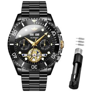 Relógio Masculino Analógico Automático, OUPINKE TYG OU G3168, Dourado