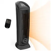 Aquecedor Elétrico de Cerâmica com Controle Remoto e Proteção Contra Superaquecimento, 1500W 110V, Lasko 751321, Preto