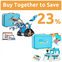 Kit Robôs de Programação STEM WhalesBot E7 Pro e D3 Pro com Programação em Scratch e Pad Screen-Free para Crianças de 6 a 12 Anos