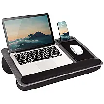 Home Office Pro Lap Desk com descanso de pulso, mouse pad e suporte de telefone, escuro, LAPGEAR 91595, Cinza escuro