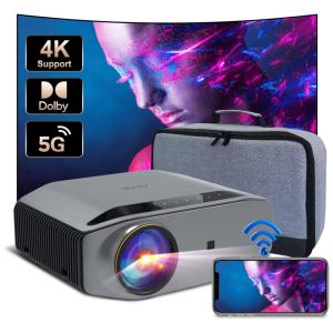 Projetor 1080P 340 Lumens com Wi Fi 5G Compatível com TV, Celulares e PS5, Projeta até 250 Polegadas, ARTLII Energon 2, Preto