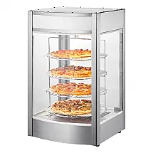 Aquecedor de Pizza 4 Níveis VEVOR Prata para 36 cm com Vapor Rotativo e Controle de Temperatura 30°C-85°C, 220V.