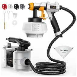 Pistola de Pintura Pulverizadora 1.2L com 4 Tamanhos de Pontas, 700W, BATAVIA BSG0180 US700, Cinza