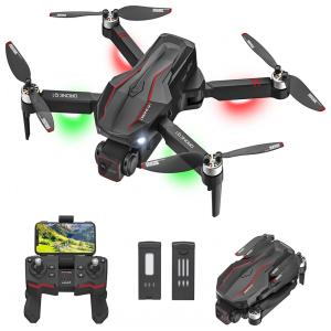 Drone com Câmera 4K Controle Remoto e 2 Baterias para Adultos, HASAKEE, Preto