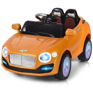 Costzon Carro, Carrinho Elétrico 2 Assentos, 12V, c, Controle Remoto, Vel 8 km, h, Idade 3, Laranja