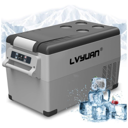 LVYUAN Mini Geladeira, Cooler Automotiva Elétrico Portátil 35L, 110v, CANTONAPE, Cinza
