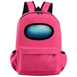 Mochila Escolar Infantil Jogo Among US para LapTop, Cor Rosa