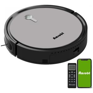 Aspirador de Pó Robô Amrobt com Conexão via APP WI FI e Auto Carregamento, 110V, Preto