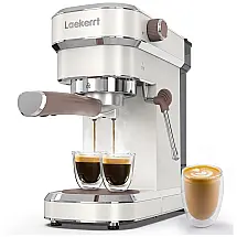 Cafeteira Elétrica Expresso 20Bar com Espumador de Leite, Branca, 110v, LAEKERRT, Branco