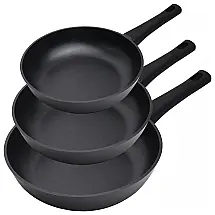 Conjunto de Panelas e Frigideiras Antiaderentes de Alumínio Fundido, 8 Peças, SAKUCHI HK001, Preto