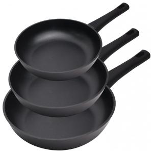 Conjunto de Panelas e Frigideiras Antiaderentes de Alumínio Fundido, 8 Peças, SAKUCHI HK001, Preto