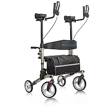 Andador para Adultos e Idosos de até 226 kg com Assento Extra Largo, ELENKER, Bege