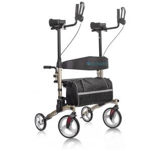 Andador para Adultos e Idosos de até 226 kg com Assento Extra Largo, ELENKER, Bege