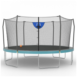 Cama Elastica Capacidade até 125 kg e Tamanho 4 Metros, Skywalker Trampolines, Cinza e Azul