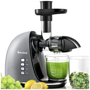 Centrifuga de Frutas com 2 Velocidades, Motor Silencioso e Função Reversa, 110V 150W, BRECIOUS, Cinza